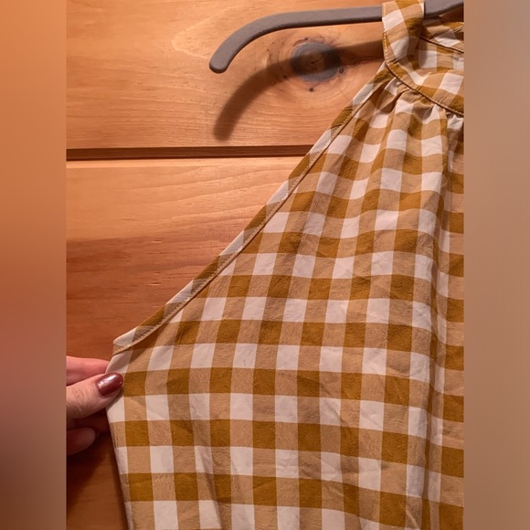 Gingham mock neck halter swing dress. Size large. - Picture 2 of 9